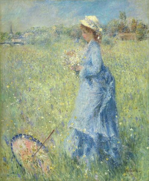 Femme cueillant des Fleurs